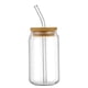 thumbnail image 5 of Taza de vidrio transparente con tapa de madera de bambú para sala de estar, taza de Coca Cola para el hogar, vidrio de borosilicato, taza de una sola capa para jugo de limón, leche, té y pajita, 5 of 5