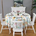 thumbnail image 2 of Pioneer Flower Floral Print Pattern Round Tablecloth 60"x60",Wrinkle Wipeable Table Cloth for Kitchen Dining Room Picnic Patio Party, 2 of 6