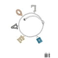 thumbnail image 2 of Delight Jewelry Silvertone Sea Turtle in Shadow Box Multi-Colored Crystal Love Charm Bracelet, 2 of 5