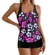 thumbnail image 1 of Gibobby Conjunto de Bañador Sexy Traje de baño para mujer Tankini Traje de baño normal de 2 piezas Sin espalda Impresión de 2 piezas Estampado ajustable (Rosa caliente,CH), 1 of 5