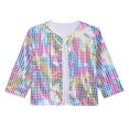thumbnail image 3 of Girls Hop Latin Jazz Dance Jacket Sequin Bomber Jacket (Multicolour 9-10 Years), 3 of 4