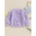 thumbnail image 4 of Suealasg Little Girls Fall Jacket Clothes 6M 1T 2T 3T 4T Kids Long Sleeve Crew Neck Button Closure Patchwork Coat Tops Autumn Casual Outwear Clothing for Toddler Baby Girls, 4 of 9