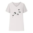thumbnail image 4 of Birdeem Blouses pour Femmes T-Shirt Décontracté Imprimé Col en V Manches Courtes, 4 of 12