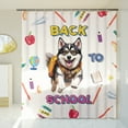 thumbnail image 3 of Back to School Cute Siberian Husky Shower Curtain Husky Dog Lover Gifts Waterproof Bathroom Bathtub Curtain - 13010, 3 of 5