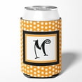 thumbnail image 2 of Letter M Initial Monogram - Orange Polkadots Can or Bottle Beverage Insulator Hugger, 2 of 5