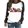 thumbnail image 2 of Jacenvly Valentine'S Day Shirt Woman Crew Neck T Shirt Casual Long Sleeve Shirt Soft Comfort Love Letter Printed Women'S Valentine'S Day Printed Blouse Tunic Tops Black, 2 of 3