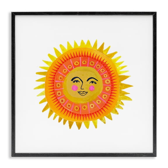 Stupell Industries Eclectic Eccentric Bohemian Sun Black Framed Giclee Art, 12 x 12, by Katherine Herrell Studio