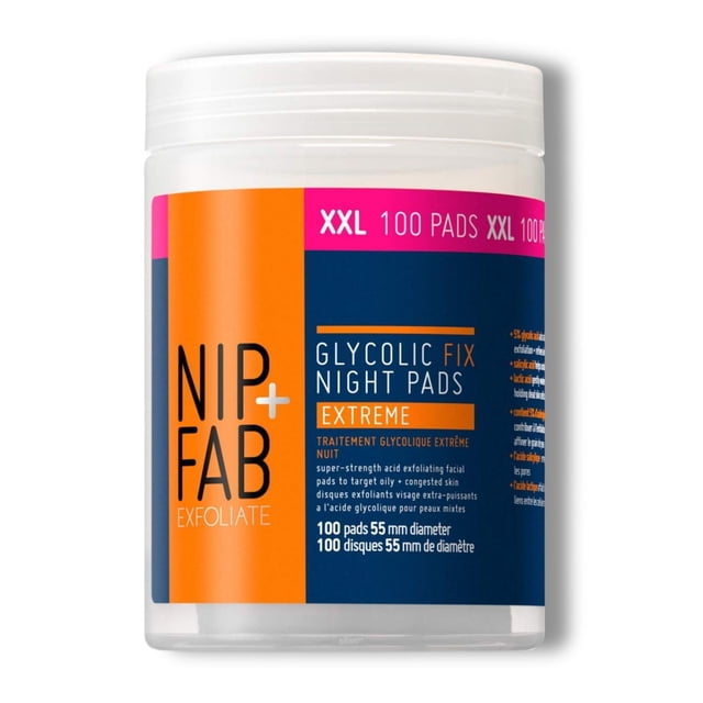 Almohadillas faciales Nip+Fab Glycolic Acid Night 100 Pads Extreme