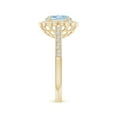 thumbnail image 3 of Angara Natural 1 Ct. Aquamarine with Diamond Halo Ring in 14K Yellow Gold for Women (Ring Size: 3), 3 of 9