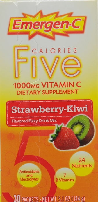 Alacer Emergen C Five Fizzy Drink Mix, 30 ea