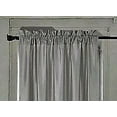 thumbnail image 2 of 2 Pieces semi sheer charcoal color faux silk see thru curtain textured panels window treatment with rod pocket privacy light filtering drapes for any room home décor, 2 of 3