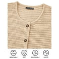 thumbnail image 4 of Women Knit Cardigan Sweaters Fall Fashion Long Sleeve Button Down Trendy Casual Jacket Winter Clothes Cream White XL, 4 of 7
