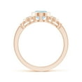 thumbnail image 2 of ANGARA Natural Vintage Style Bezel-Set 1 ct Aquamarine Ring with Diamonds in 14K Rose Gold for Women (Size-8x6mm) | March Birthstone, Anniversary, Jewelry Gift for Women | Natural Aquamarine Ring, 2 of 9
