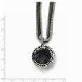 thumbnail image 3 of Stainless Steel Polished Blue Sandstone w/2in ext. Reversible Necklace, 3 of 3