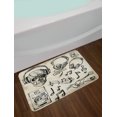 thumbnail image 2 of Music Bath Mat, Sketchy Background Hipster Skull with Headphones Record Player Mic Speakers Print, Non-Slip Plush Mat Bathroom Kitchen Laundry Room Decor, 29.5 X 17.5 Inches, Beige Black, Ambesonne, 2 of 2