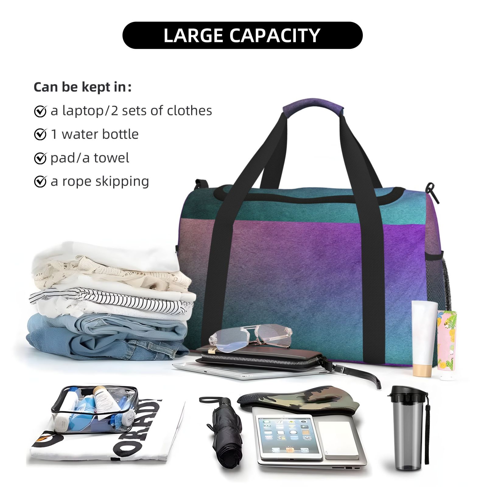 Fuzoiu vintage dark paint Print Travel Duffle Bag,Carry On Tote Bags,Duffel Bag,Sport Gym Bag, Hospital Bag for Labor and Delivery, Overnight Bag,Luggage Bag