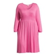 thumbnail image 4 of Terra and Sky Women's Long Sleeve Smock Dress, 4 of 5
