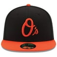 thumbnail image 2 of Men's New Era Black/Orange Baltimore Orioles Alternate Authentic Collection On Field 59FIFTY Performance Fitted Hat, 2 of 5