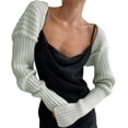 thumbnail image 1 of ORUYROP Boléro Pull pour Femmes Tenue d'Automne Cardigan Court en Tricot Manches Longues Y2K Ouvert devant pour Sortir, 1 of 5
