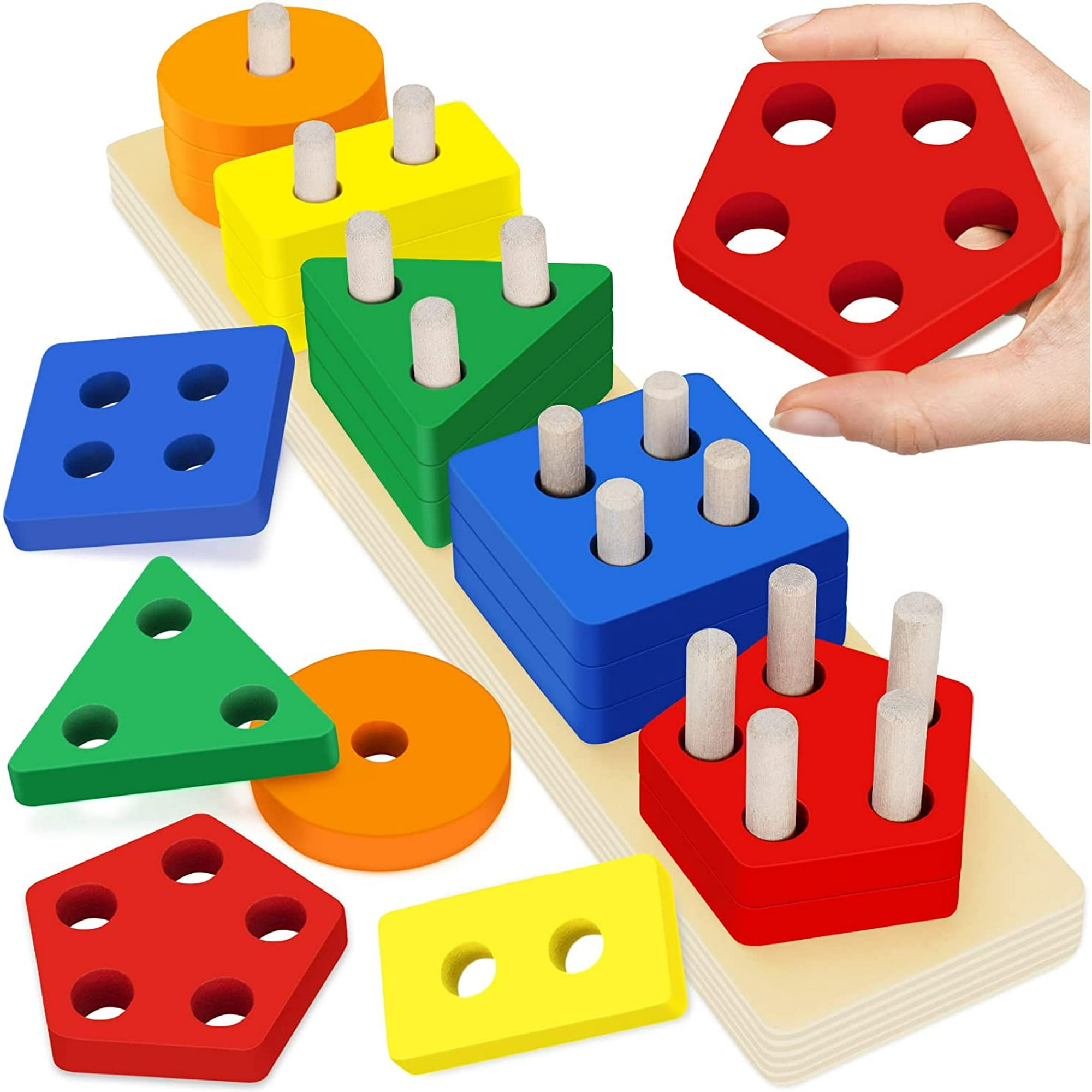 Hhhc Heytea Learning Toys For 1 Year Old Baby Toy 12 18 Months Wooden Sorting Stacking Toys For Toddlers And Kids Preschool Fine Motor Skill Toy