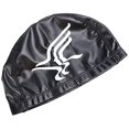 thumbnail image 1 of Wekity ym Swimming Cap, PU Waterproof Swimming Cap Swimming Hat Sports Elastic Swimming Sun Protection Hat Ear Cover Swimming Head Accessory (Color : Black), 1 of 4