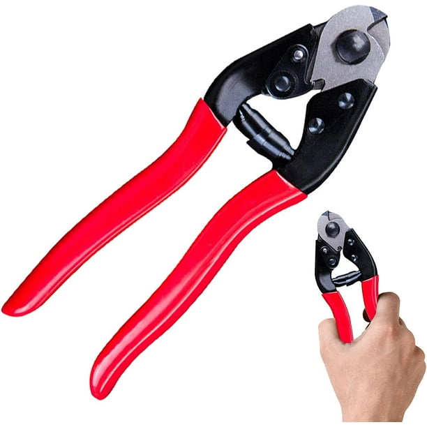 Cizallas para alambre - Cortadores de cable de acero, cable de acero Cortador de cable de acero de hasta 5/32" para juntas gruesas de barandas de escaleras de cubierta TUNC Sencillez