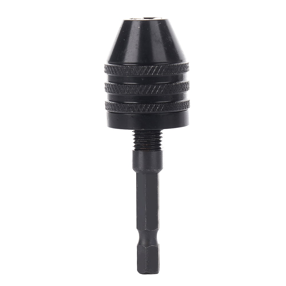 Yosoo Black Keyless Drill Chuck 1/4 Inch Hex Shank Adapter Converter 0.3mm-3mm 