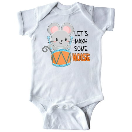 

Inktastic Let s Make Some Noise Cute Mouse Drummer Gift Baby Boy or Baby Girl Bodysuit
