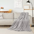 thumbnail image 3 of PiccoCasa Flannel Fleece Throw Blanket for Bed or Couch, Grey 50" x 59", 3 of 8