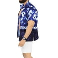 thumbnail image 2 of LA LEELA Men's Hawaiian Shirts Short Sleeve Button Down Shirt Mens Casual Shirts Vacation Tropical Beach Summer Party Shirts for Men Funny L Starlight, Blue, 2 of 6