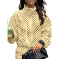 thumbnail image 2 of Gynyvoja Women Polka Dot Jacket Stand Collar Cropped Jackets Zip Up Coat Casual Spring Jacket with Pockets Yellow Polka Dot XS, 2 of 5