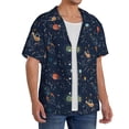 thumbnail image 2 of Fotbe Cartoon Space Planets Camisa Estampada de Manga Corta para Hombre, Casual de Verano, Estilo Playero, Sin Arrugas-3X-Large, 2 of 5
