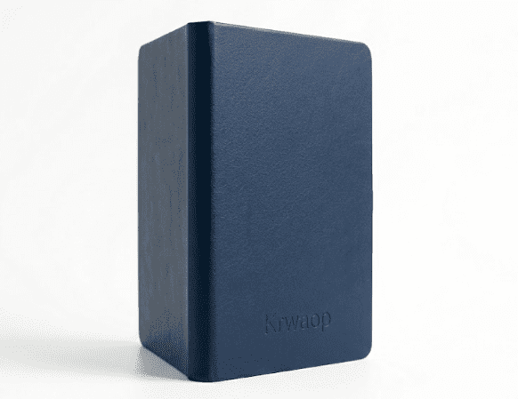 Krwaop A5 Debossed Notebook Navy Blue Fine-Grain Leatherette Journal for Work