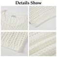 thumbnail image 4 of Shine Up Crochet Beach Coverups Women Swimsuits Summer Short Sleeve Blouses Knit Hollow Out Tops, 4 of 5