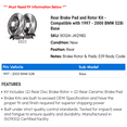 thumbnail image 2 of Rear Brake Pad and Rotor Kit - Compatible with 1997 - 2000 BMW 528i Base 1998 1999, 2 of 2