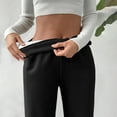thumbnail image 4 of Women's Thermal Leggings Casual High-Waisted Wide Leg Warm Fall Winter Long Pants with Pocket Black S, 4 of 9