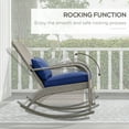 thumbnail image 4 of Outsunny Outdoor Wicker Adirondack Rocking Chair with Seat Cushion Pillow, 4 of 10