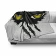 thumbnail image 3 of Eye Soft Flannel Fleece Blanket, Evil Eyes of Wild Black Cat Staring Face Werewolf Animal Monster Scratch Danger, Cozy Plush for Indoor and Outdoor Use, 70" x 90", Yellow Black Grey, by Ambesonne, 3 of 6