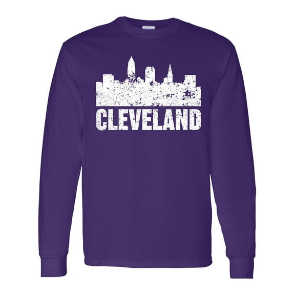 Inktastic Cleveland Skyline Grunge Long Sleeve T-Shirt