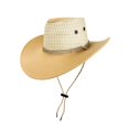 thumbnail image 2 of Unisex Adult Leather Western Cowboy Hat Small Brim Letter Detail Adjustable Chin Strap Cap for Country Festivals and Themed Events and Outdoor Parties Beige One Size, 2 of 5