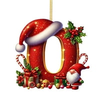 Moocorvic Acrylic Christmas 26 Initial Letter Ornaments, Xmas Decorations Pendant Hanging DIY Craft Ornaments(O)