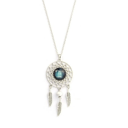 

Dreamcatcher Necklace Retro Bohemia Zodiac Sign Pendant Dangling Feather Tassel Charm Chain Constellation Jewelry for Women Girls Gift (Gemini)