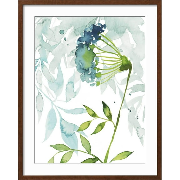 Art.com Flower & Leaf Layers I Art Print by Grace Popp, Brown Frame Wall Art, 23" x 29"