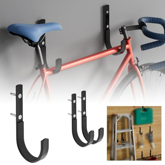 Heavy Duty Steel Garage Hooks – 2"x4" Wall Mount Utility Hooks for Tools, Garden Hose & Gear – Rust-Resistant Garage & Shed Organizer