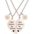 thumbnail image 1 of Bff Necklace For 2-split Heart Necklace Not Sisters By Blood Pendant Best Friend Friendship Necklace Set Of 2 Valentines Day Gifts For Her---Product c, 1 of 3