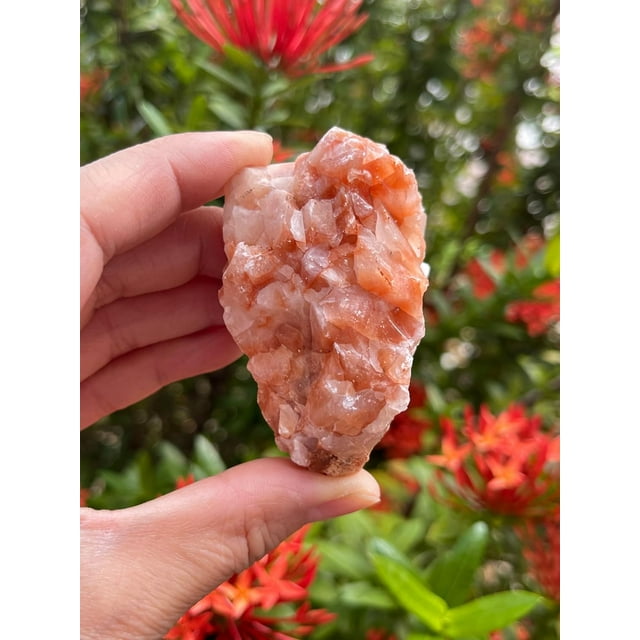 GAF TREASURES Grande Pierre Naturelle Rugueuse en Calcite Rouge, Roche en Calcite Brute (Calcite Rouge, 1 Pce)