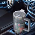 thumbnail image 6 of OBREWU Schnauzer and Flower Tumbler with Handle and Lid,Schnauzer and Flower 40oz Double Wall Vacuum Insulated Tumbler,Cups Gift for Women and Men, 6 of 7