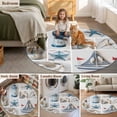 thumbnail image 5 of Blue Oceans Beach Round Area Rug 3.3 FT, Non Slip Small Entryway Kitchen Mat, Nautical Coastal Starfish Seashell Washable Soft Circular Rug Non-Shedding Door Mat for Bathroom Playroom Kids Room, 5 of 9