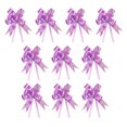 thumbnail image 1 of Inteprter 10 piezas Bow Pull Decor Arts Embalaje festivo DIY Flor ligera tirada a mano Regalos de cumpleaños Coche Corazón / Púrpura claro Type3 NO3, 1 of 6
