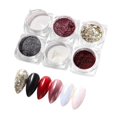 thumbnail image 2 of 6 colores Nail s Polvo Brillante Manicura Lentejuelas Paillette 03 shamjiam Nail Art Glitter Powder Flakes, 2 of 8